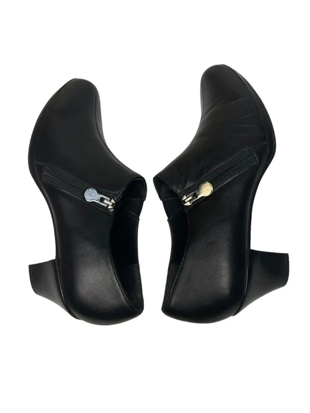 Munro American Taylor Black Leather Ankle Booties Side Zip Women's Size 6N (AA)